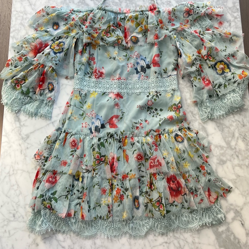 Alice+Olivia Mable Mock Floral Dress- Size 6